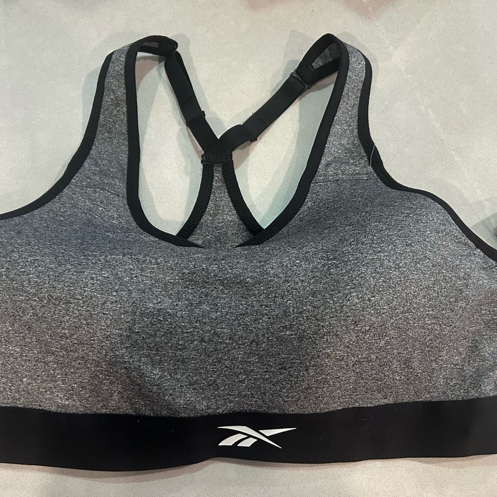 Reebok Charcoal and Black Sports Bra